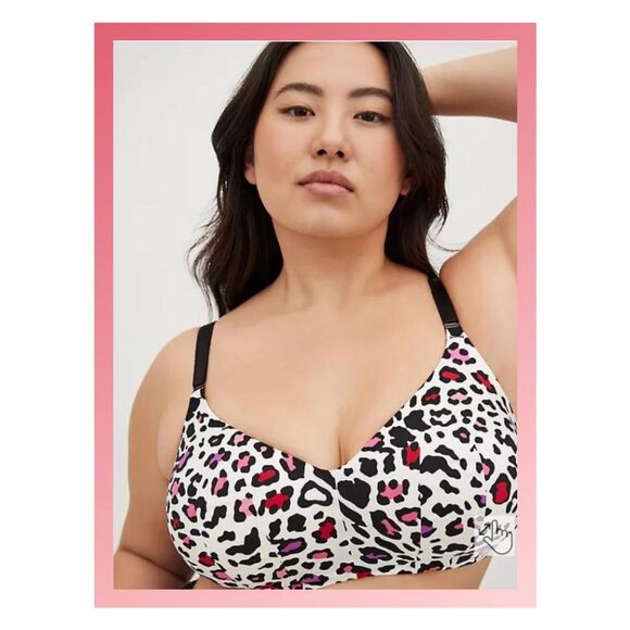 NWT Torrid 40C Funky Leopard Lightly Lined Everyday Wire-Free Bra - Picture 1 of 5